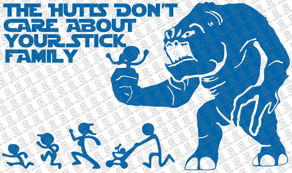 The Hutts Don't Care Your Stick Figure Family Vinyl Decal