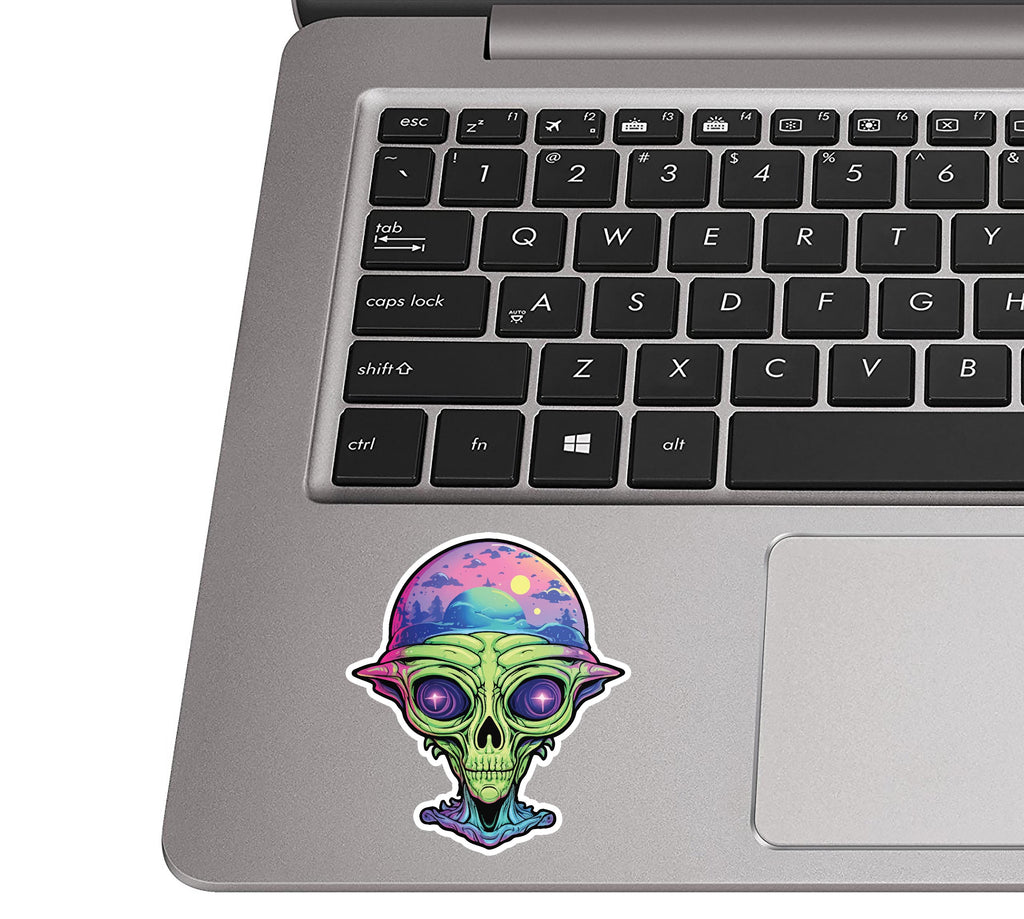 Hypnotic Alien Head  Vinyl Sticker