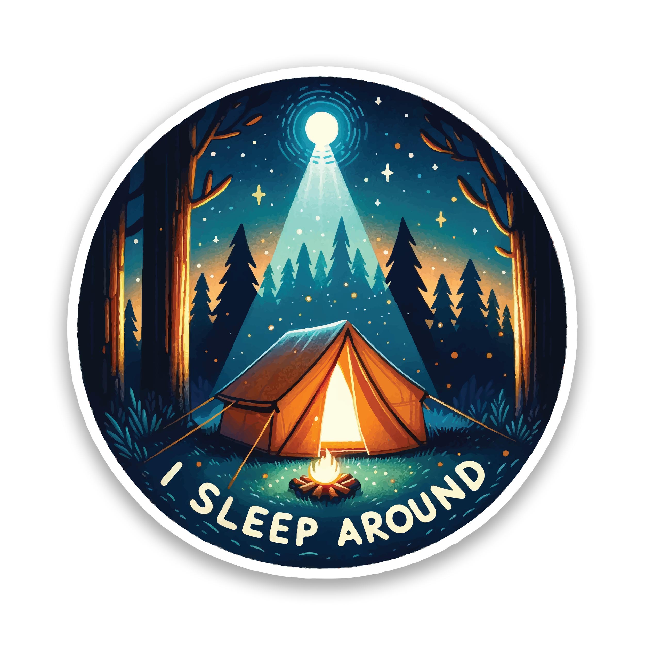 I Sleep Around Starry Skies Vinyl Sticker