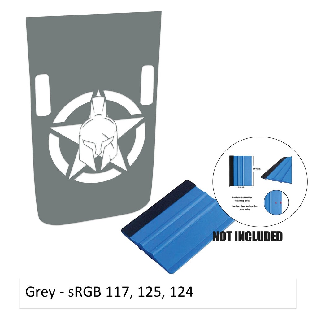 Gladiator Alpha Romeo Star Power-Dome Blackout Vinyl Hood Decal - Fits 2018+ Jeep Wrangler JL/Jeep Gladiator JT Rubicon Models