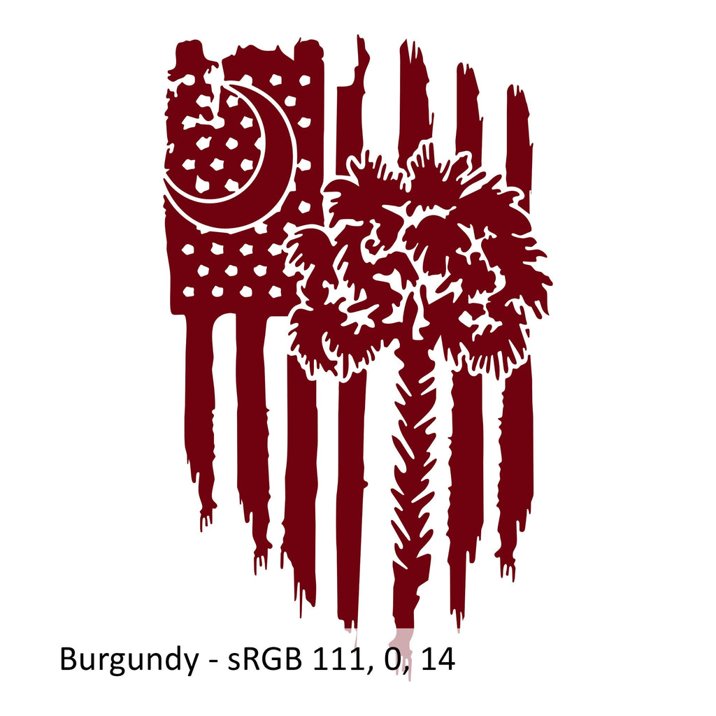 South Carolina American Flag Vinyl Decal Sticker