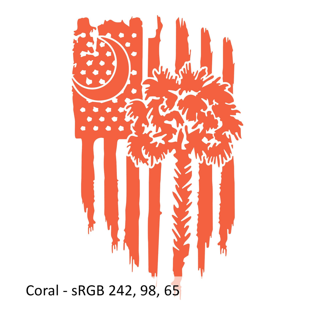South Carolina American Flag Vinyl Decal Sticker