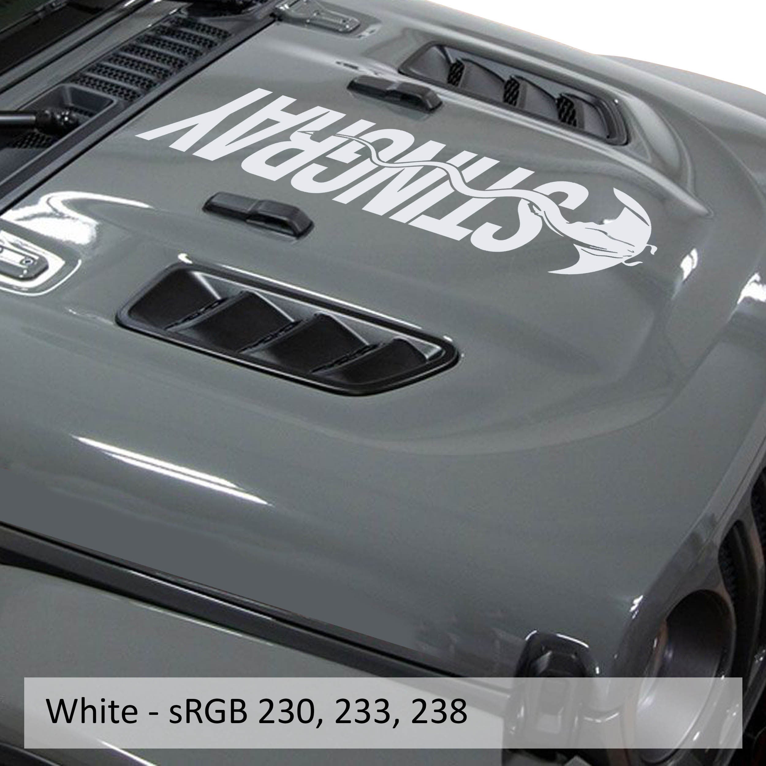 Stingray Power Dome Hood Vinyl Decal | Custom Muscle Car Graphic for Corvette, Camaro, Jeep, Truck, SUV | Performance Hood Sticker