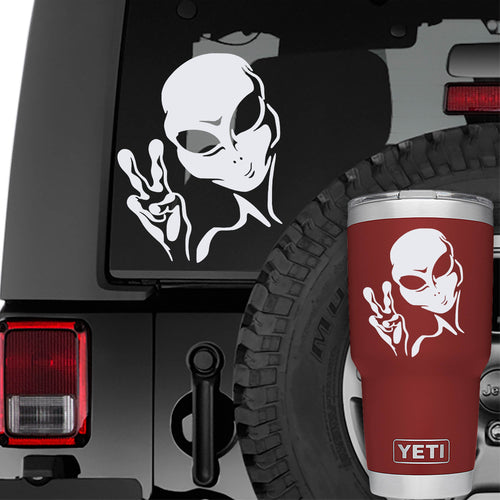 Alien We Come In Peace Vinyl Decal