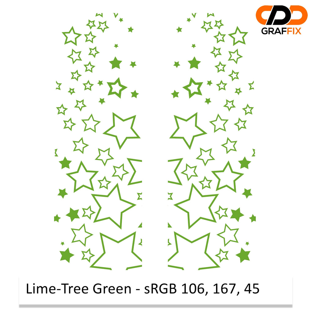 Sky blue star pattern starfield side window vinyl decal swatch with sRGB color code reference