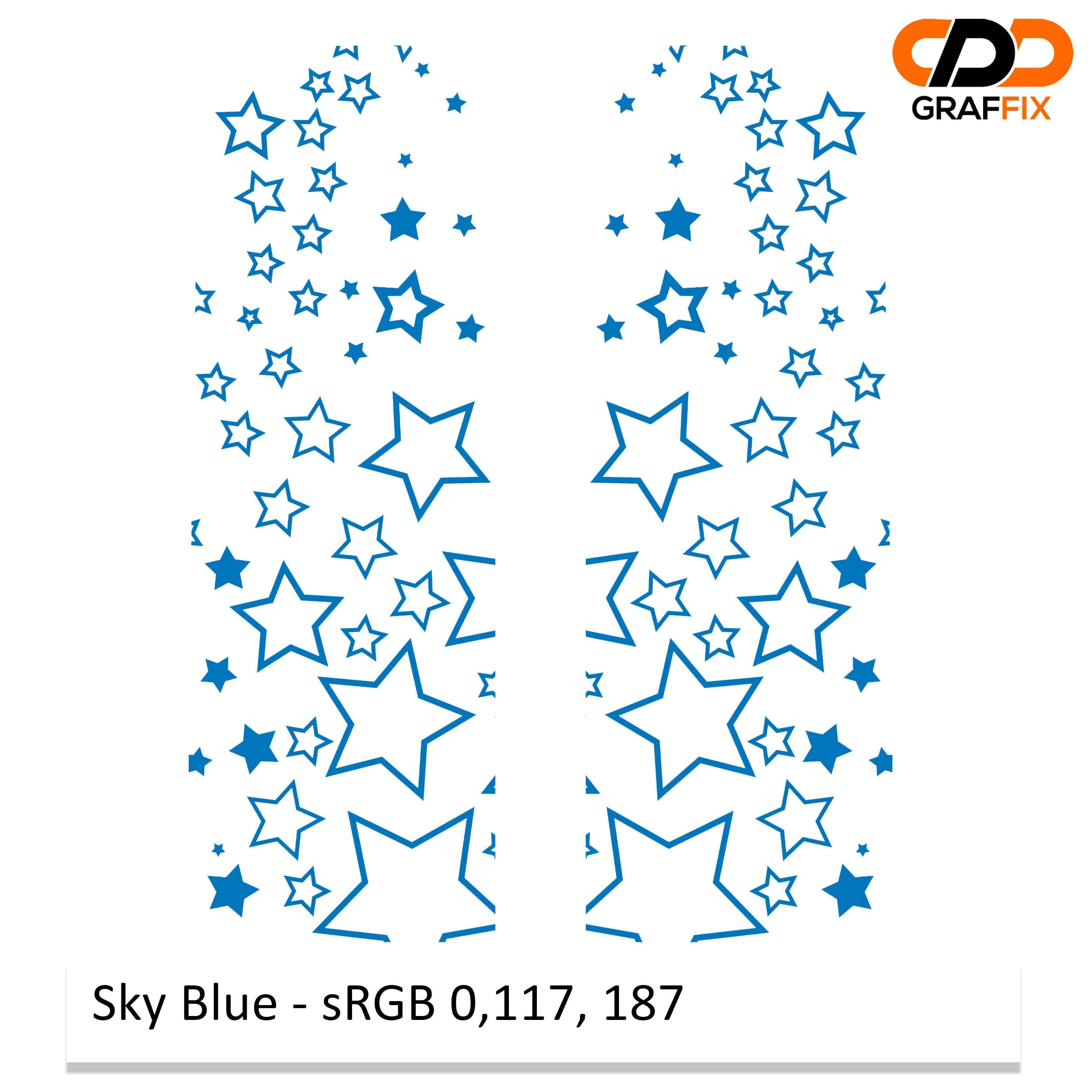 Lime green star pattern starfield side window vinyl decal swatch with sRGB color code reference