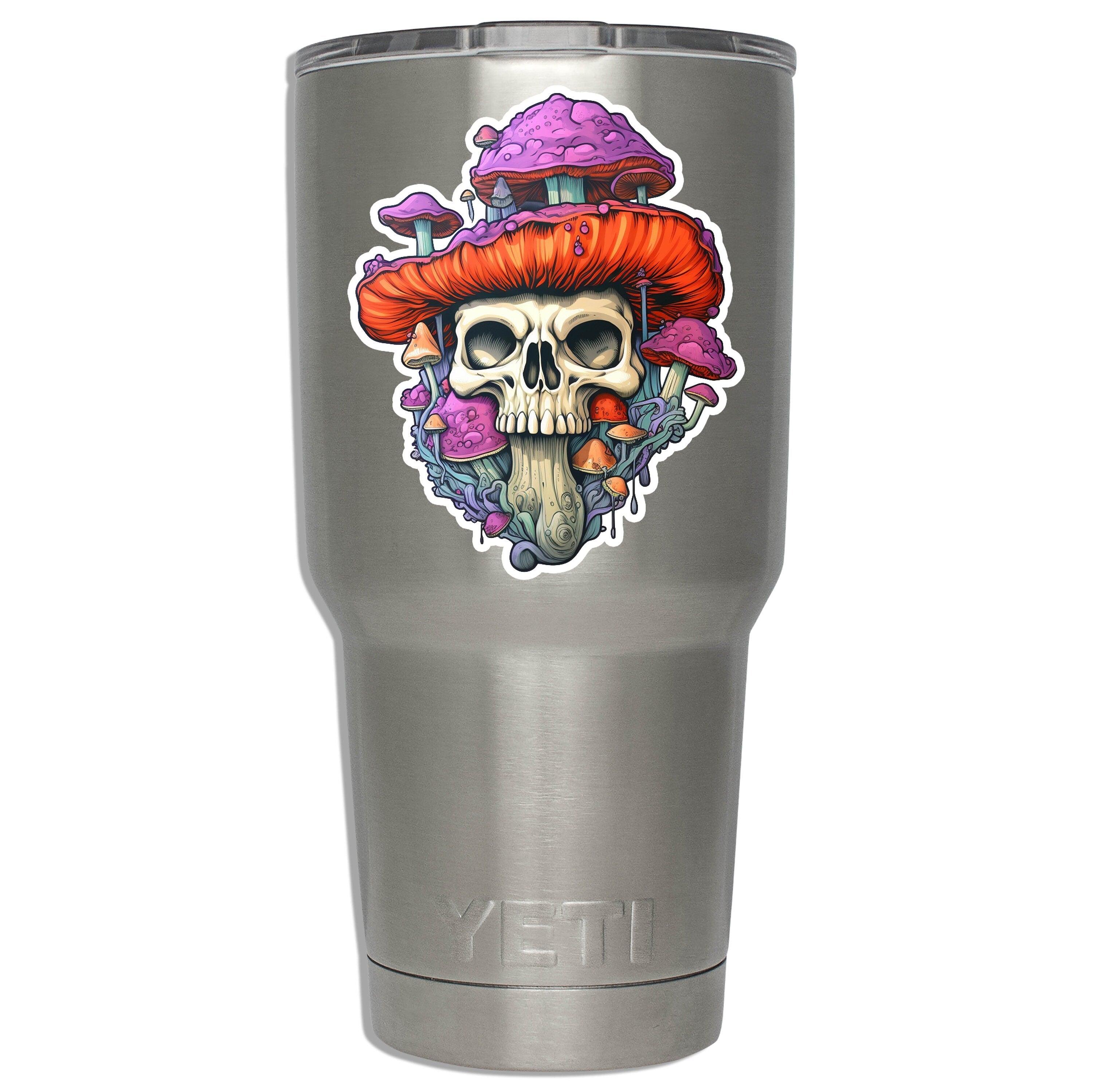 Purple Skull Mushroom Field Vinyl Sticker