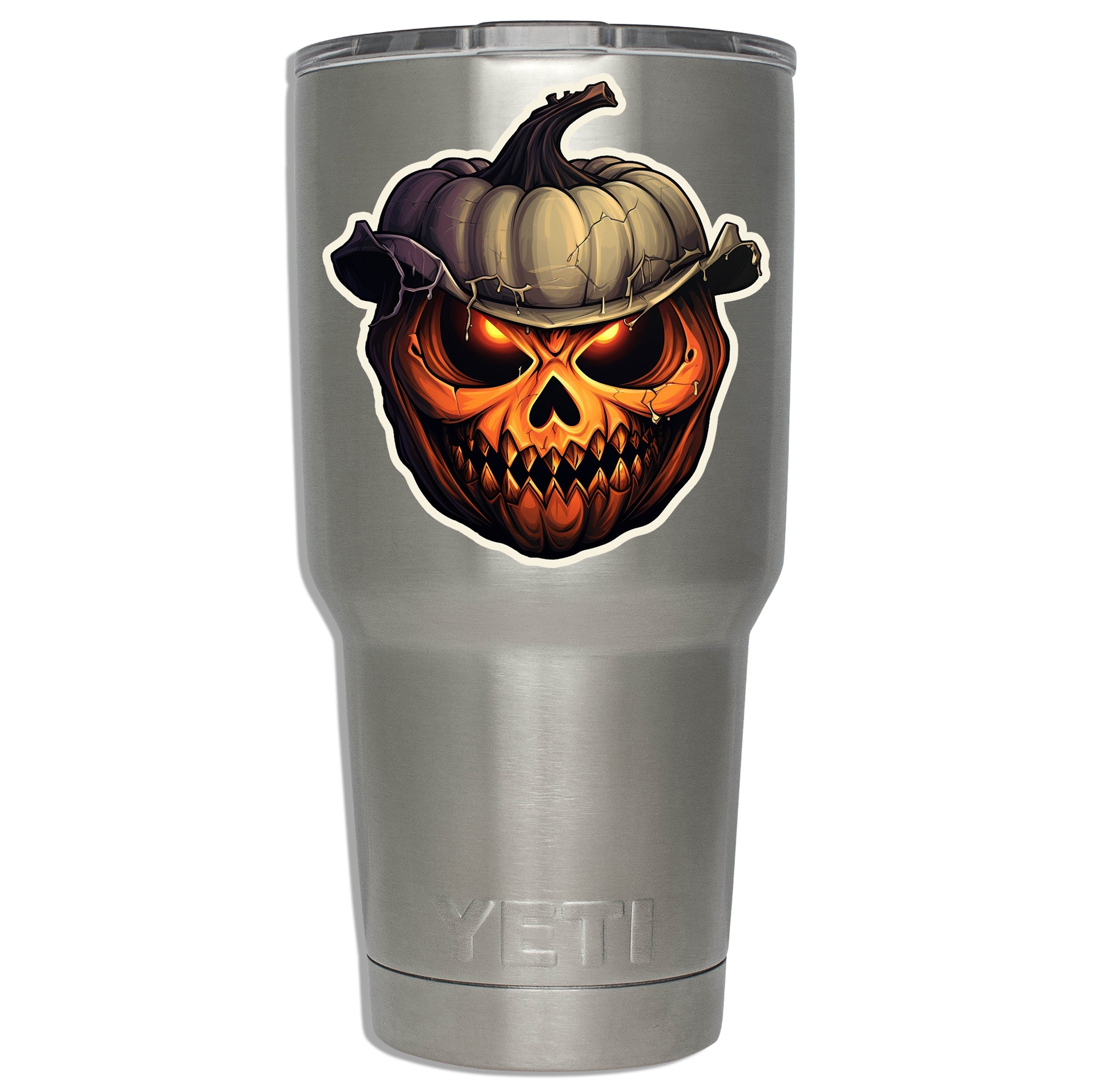 Halloween Smiling Jack O Lantern With Hat Vinyl Sticker