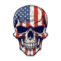 Skull with American Flag Vinyl Decal Sticker | Patriotic Skull Decal for Jeep, Truck, Laptop, Cooler, Tumbler | USA Freedom Graphic