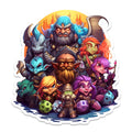 Role Playing Adventurer Characters with Dice Vinyl Sticker