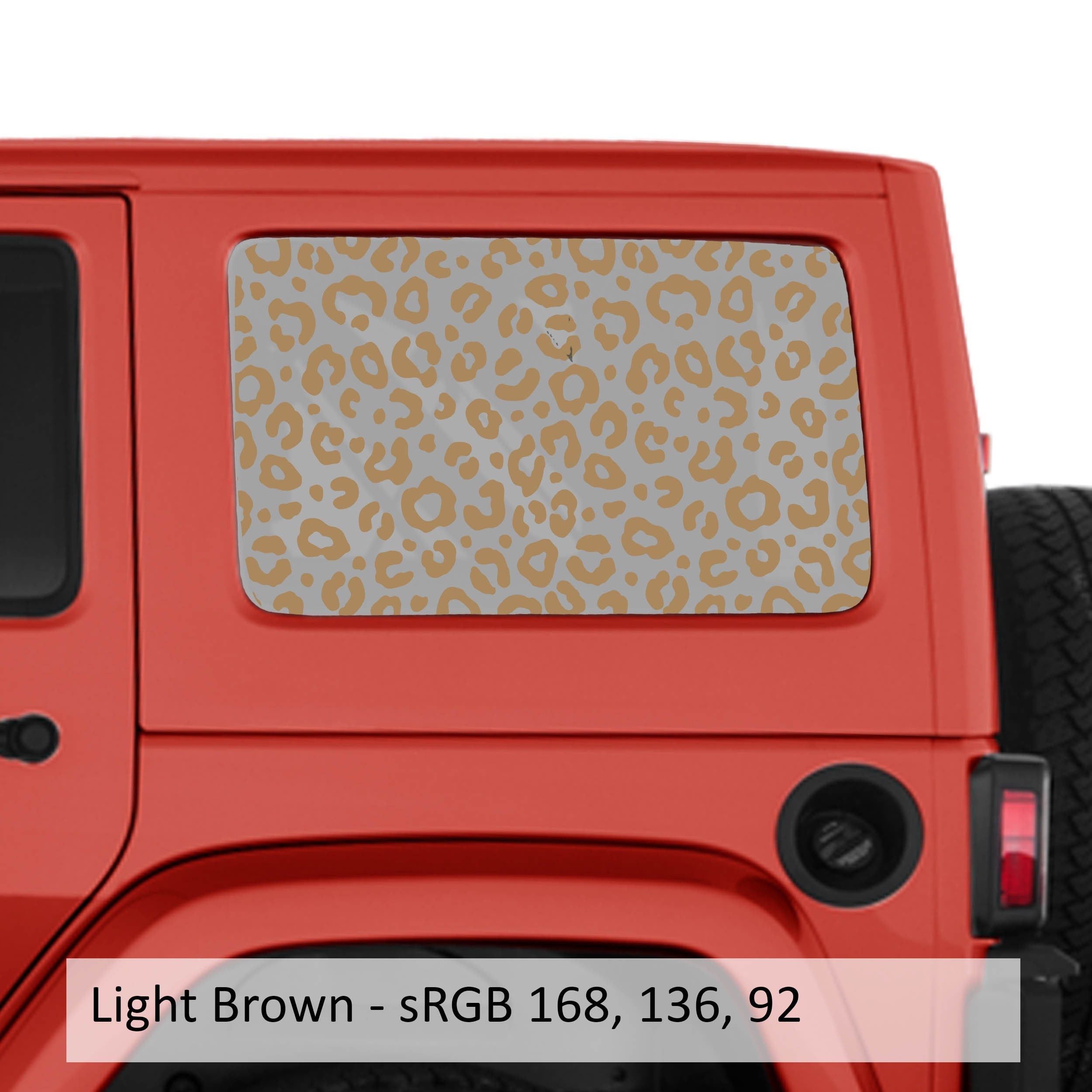 Leopard Cheetah Print Hardtop Rear Side Window Decal Set - Fits Jeep Wrangler 4-Door JKU 2007 - 2018
