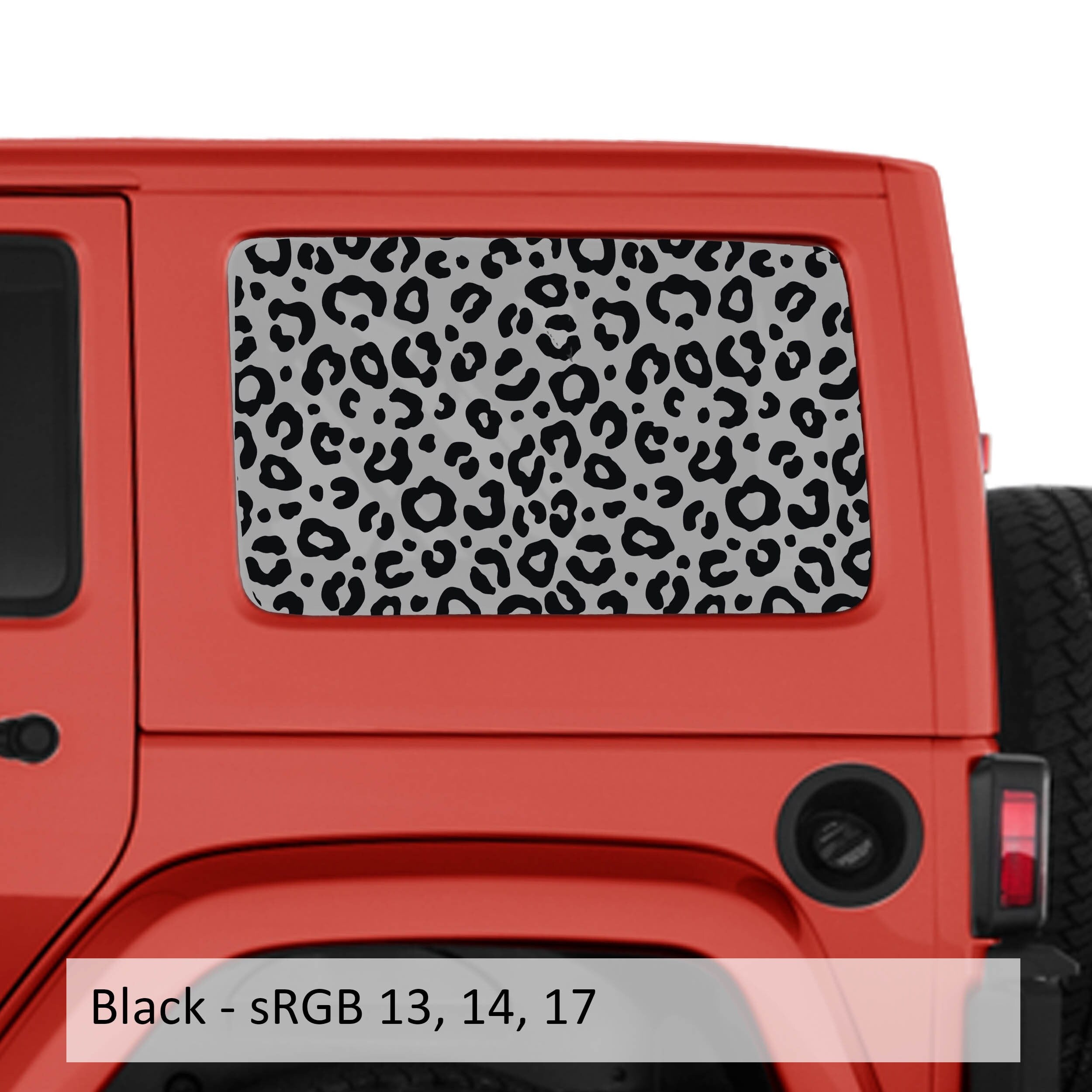 Leopard Cheetah Print Hardtop Rear Side Window Decal Set - Fits Jeep Wrangler 4-Door JKU 2007 - 2018