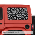 Daisy Pattern Hardtop Window Decal Set - Fits Jeep Wrangler JKU 2007 - 2018