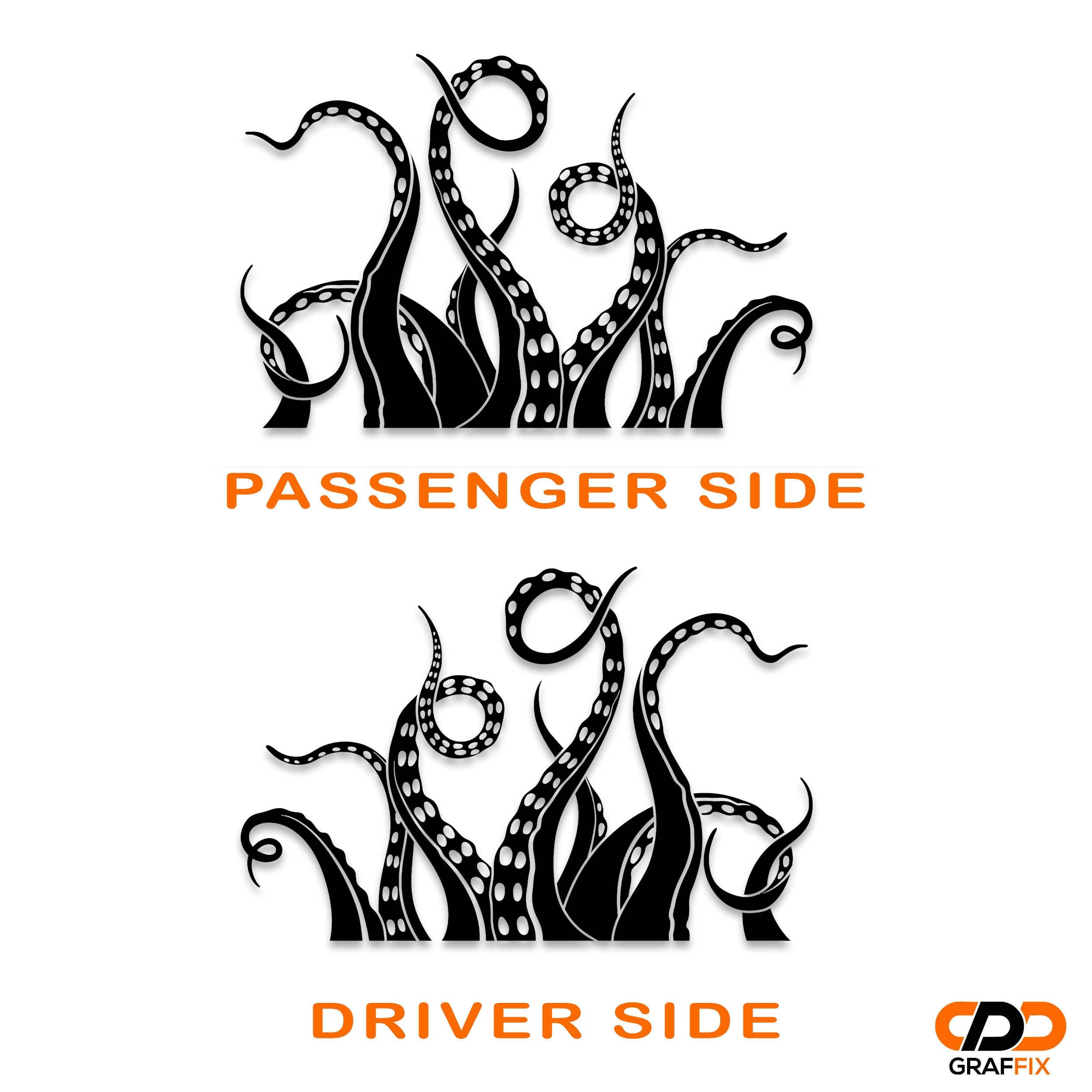 Kraken Octopus Tentacles Hardtop Window Decal Set for Jeep Wrangler JKU 2007 to 2018 Bold Custom Off-Road Design