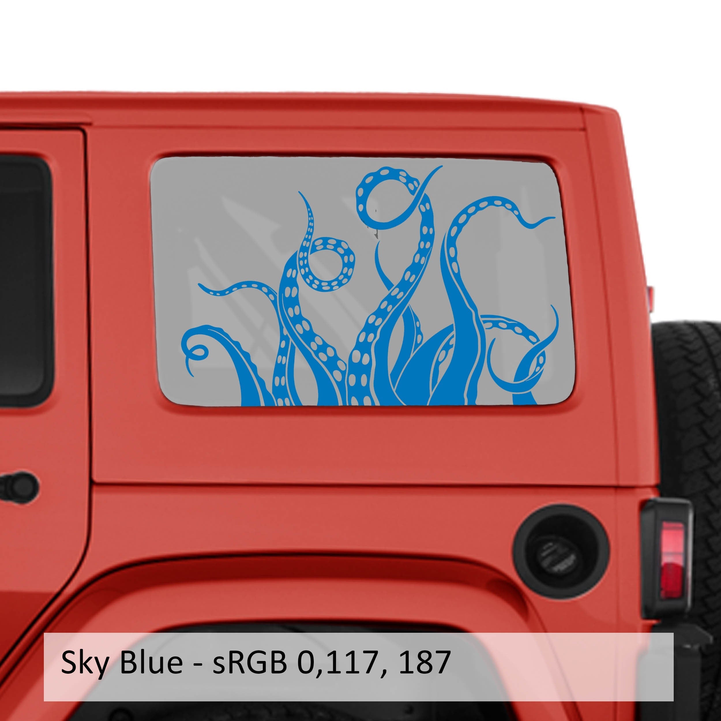 Kraken Octopus Tentacles Hardtop Window Decal Set for Jeep Wrangler JKU 2007 to 2018 Bold Custom Off-Road Design