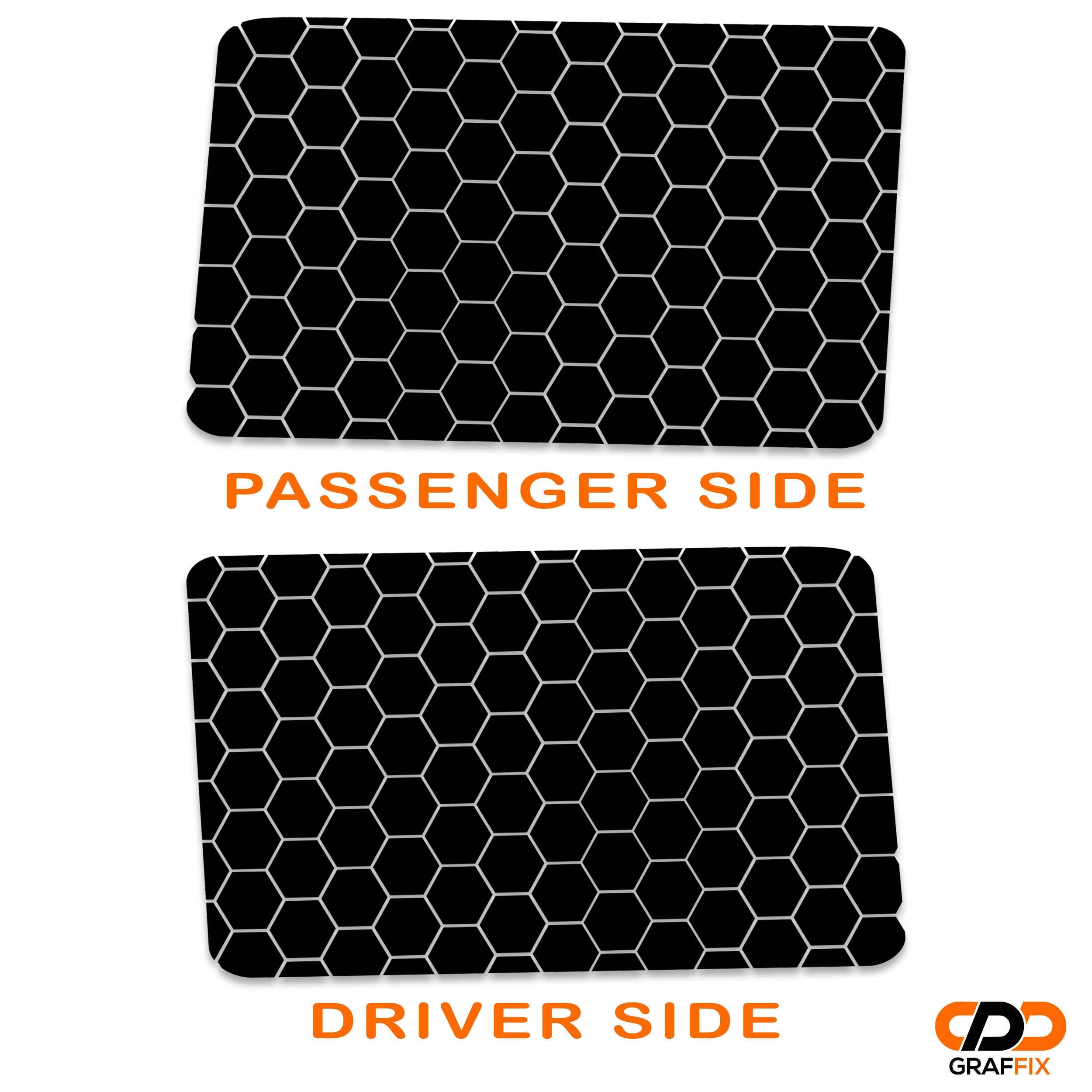 Honeycomb Hex Mesh Pattern Hardtop Window Decal Set - Fits Jeep Wrangler JLU 2018+