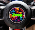 Skulls & Pumpkin Print Halloween Steering Wheel Decal Overlay Accessory for Jeep Vehicles