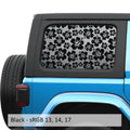 Hawaiian Hibiscus Floral Pattern Hardtop Window Decal Set - Fits Jeep Wrangler JLU 2018+