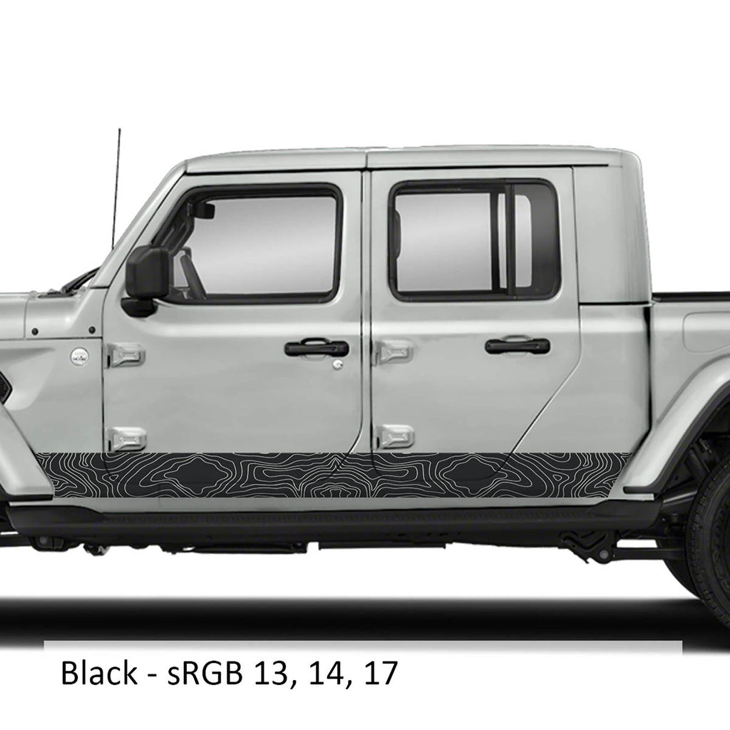 Topographic Body Side Skirt Stripe Kit - Fits 2020 - Current JT Gladiator Models