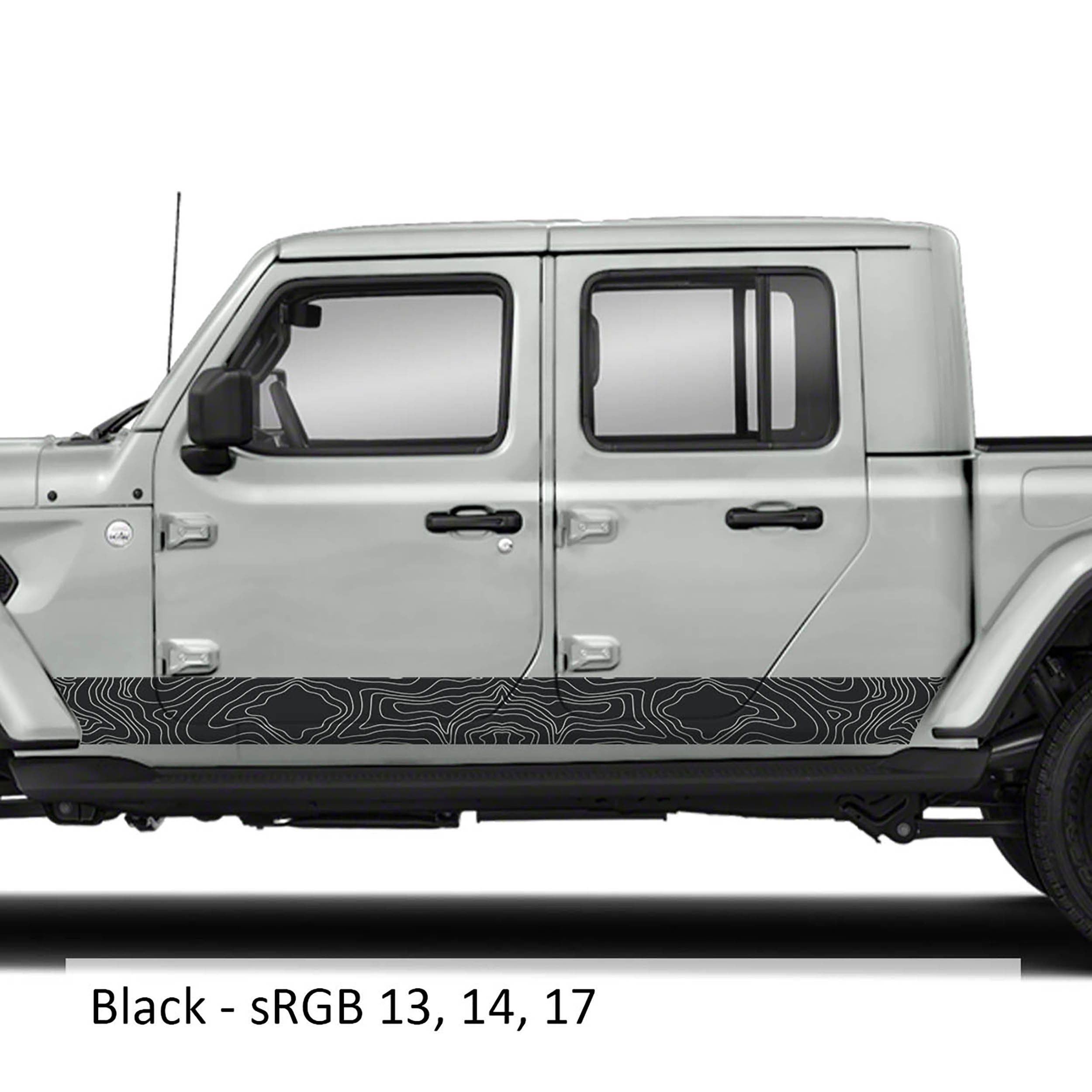 Topographic Body Side Skirt Stripe Kit - Fits 2020 - Current JT Gladiator Models