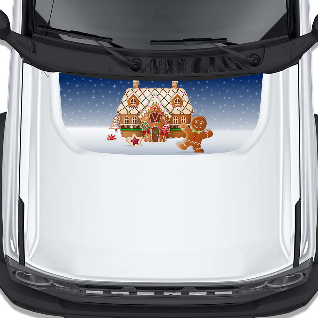Gingerbread Man & House Christmas Vinyl Decal Fits Ford Bronco 2021+