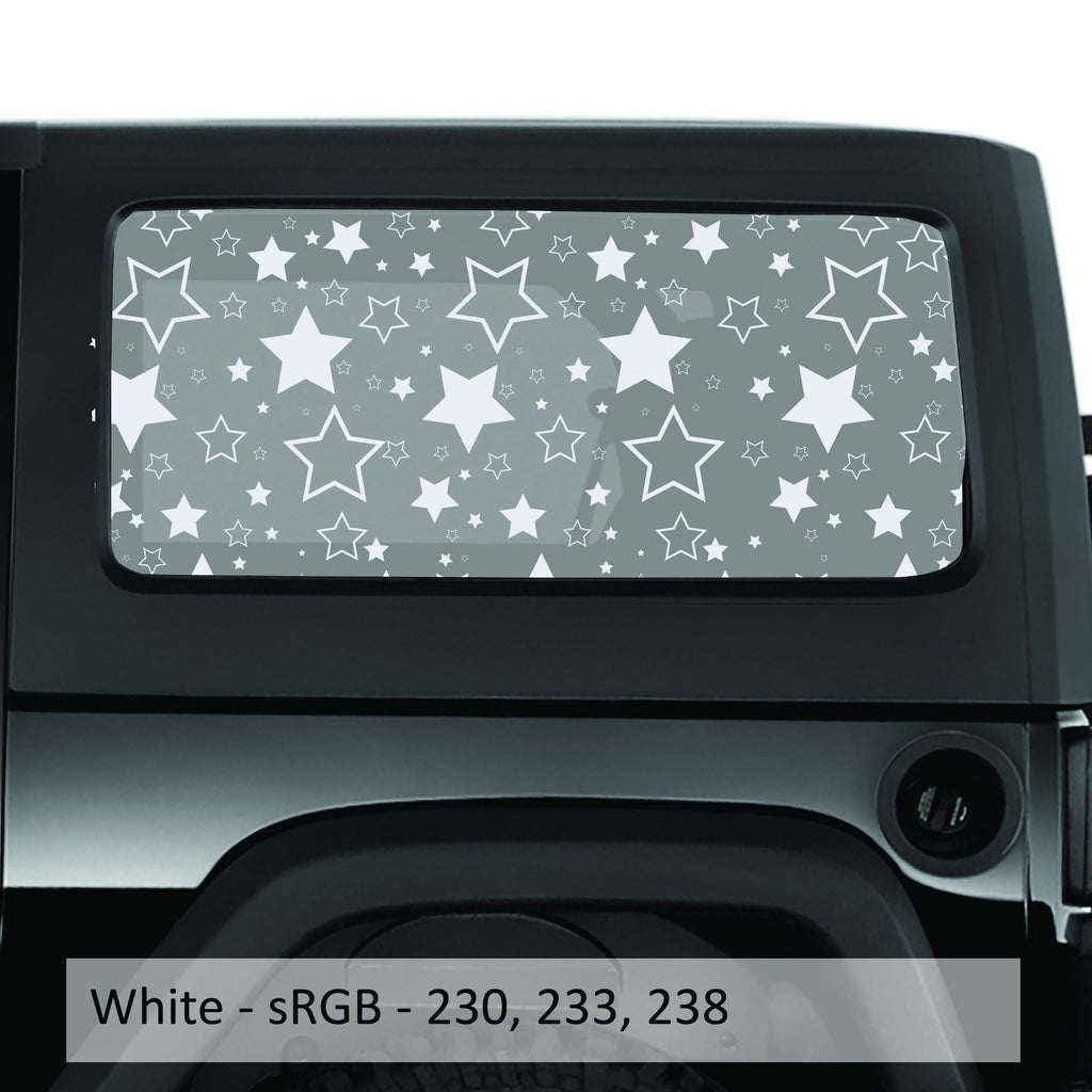 Stars Pattern Hardtop Window Decal Set - Fits Jeep 2-Door JK Wrangler 2007 - 2018