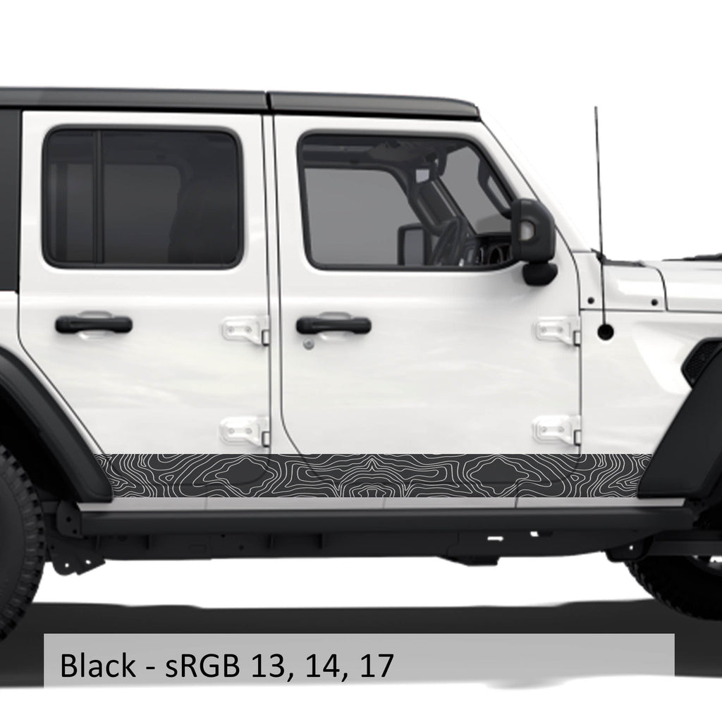 Topographic Body Side Skirt Stripe Kit - Fits 2018 - Current JLU Wrangler Models