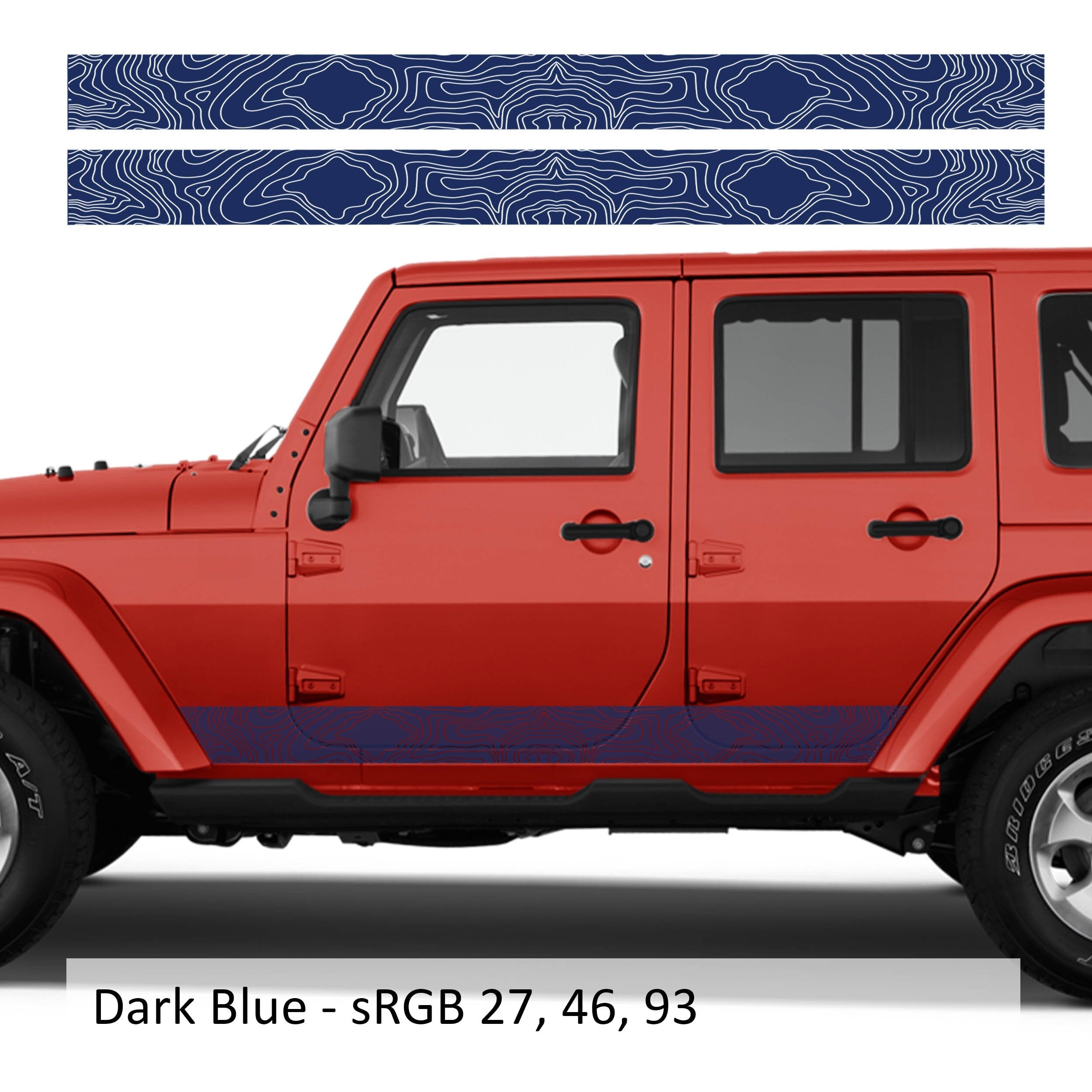 Topographic Body Side Skirt Stripe Kit - Fits 2007 -2018 JKU Wrangler Models