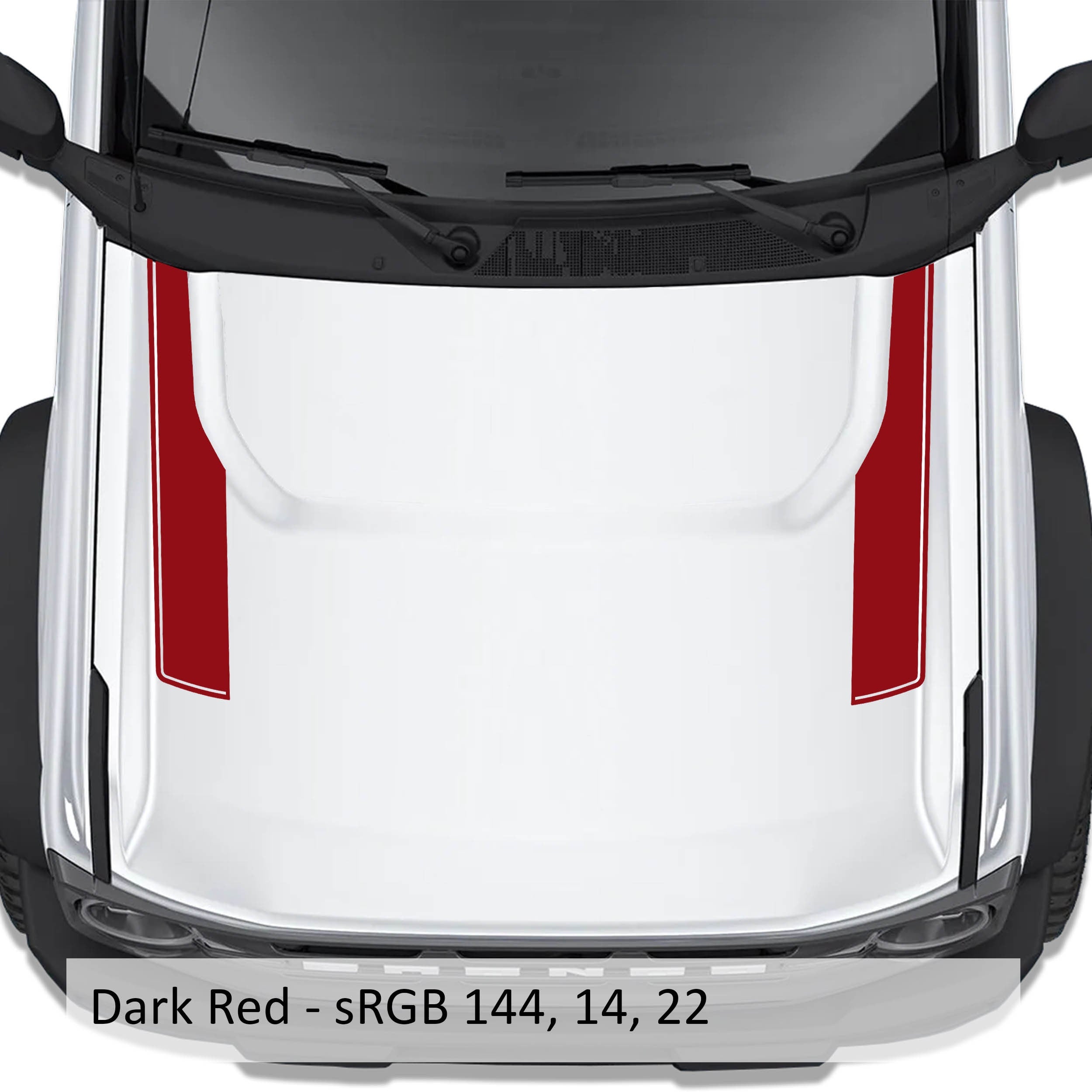 Side Hood Stripe Outline Graphic Kit Fits Ford Bronco 2021-2023