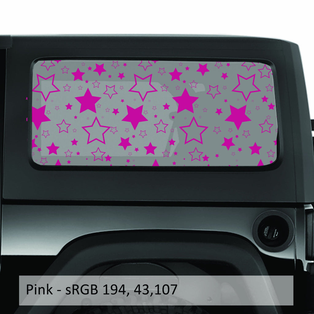 Stars Pattern Hardtop Window Decal Set - Fits Jeep 2-Door JK Wrangler 2007 - 2018