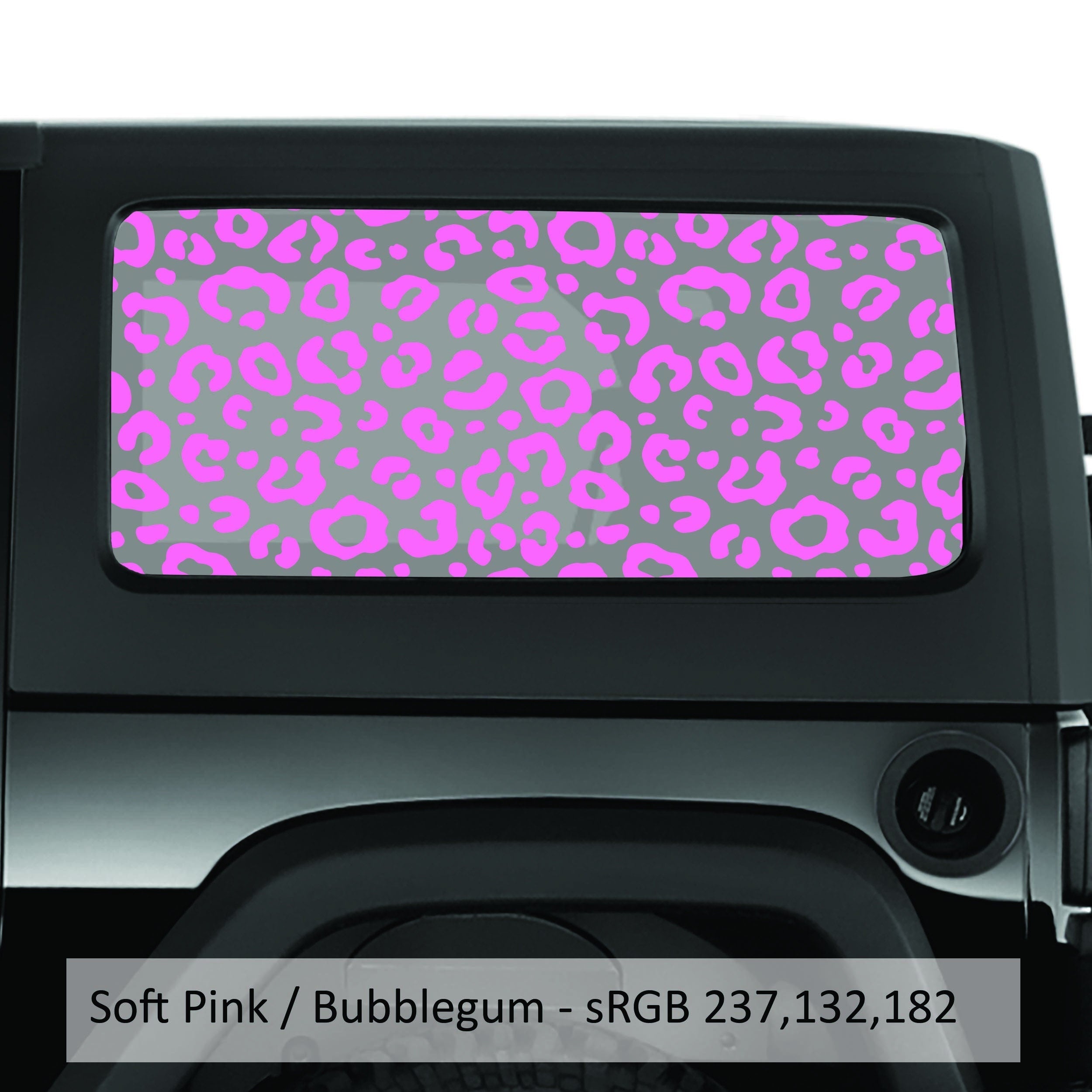 Leopard Cheetah Print Hardtop Window Decal Set - Fits Jeep 2-Door JK Wrangler 2007 - 2018