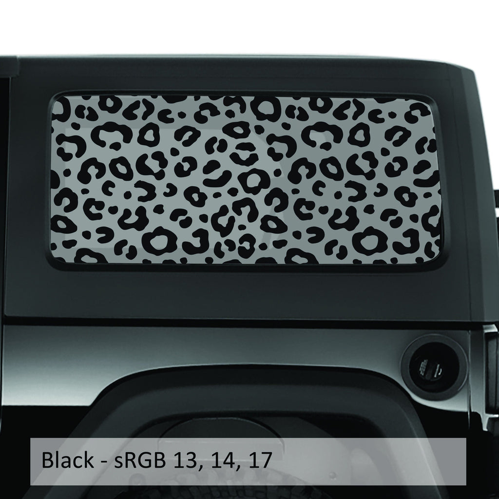 Leopard Cheetah Print Hardtop Window Decal Set - Fits Jeep 2-Door JK Wrangler 2007 - 2018