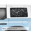 Hawaiian Hibiscus Floral Rear Quarter Window Decals Fits 2021+ 4 Door Bronco Hardtops