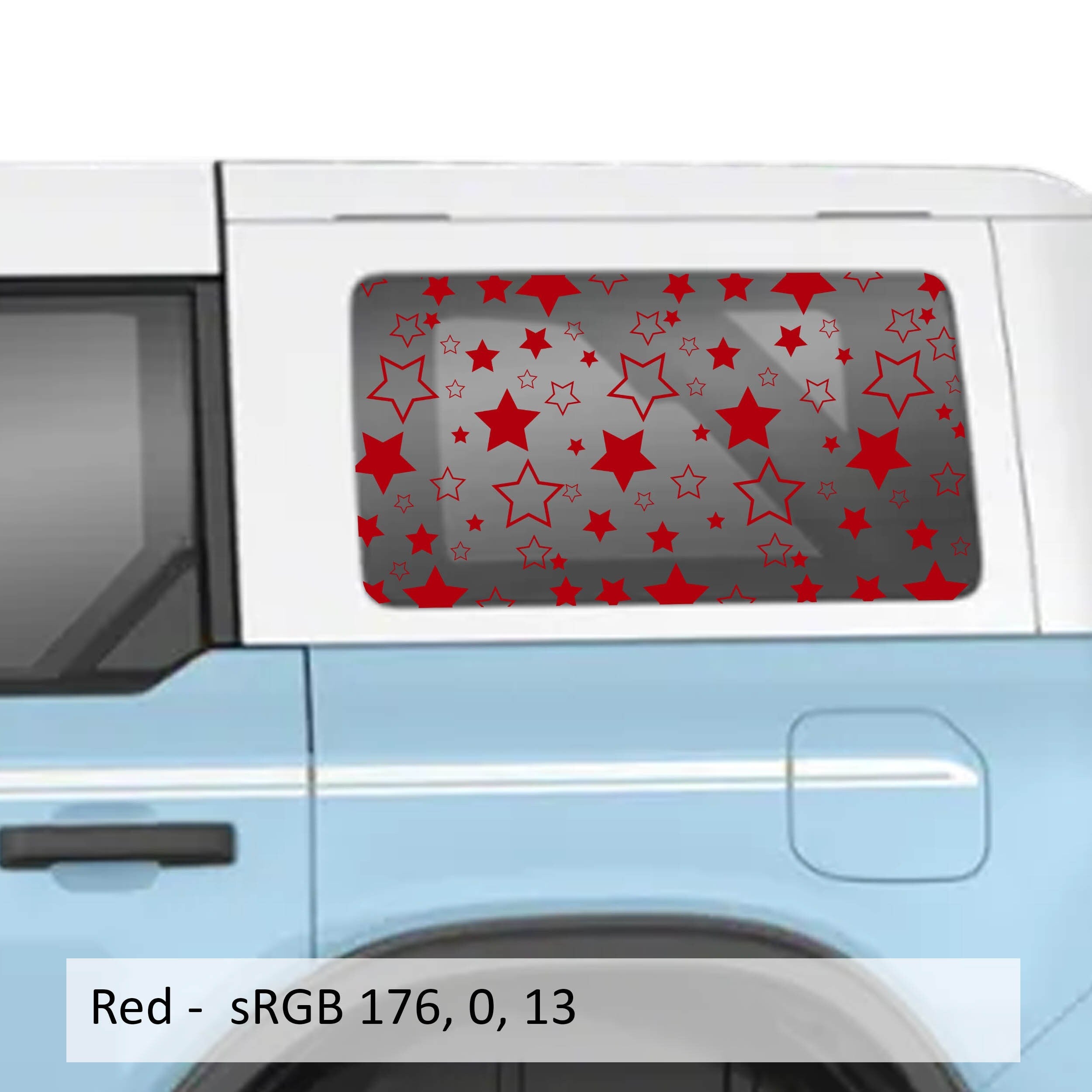 Starfield Pattern Rear Quarter Window Decals Fits 2021+ 4 Door Bronco Hardtops
