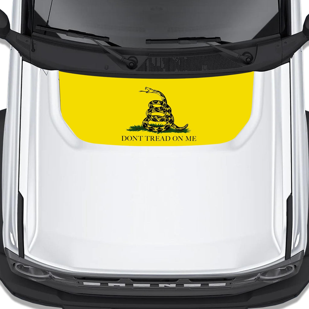 Gadsden Don't Tread on Me Flag Hood Graphic Design Decal Fits Ford Bronco 2021+