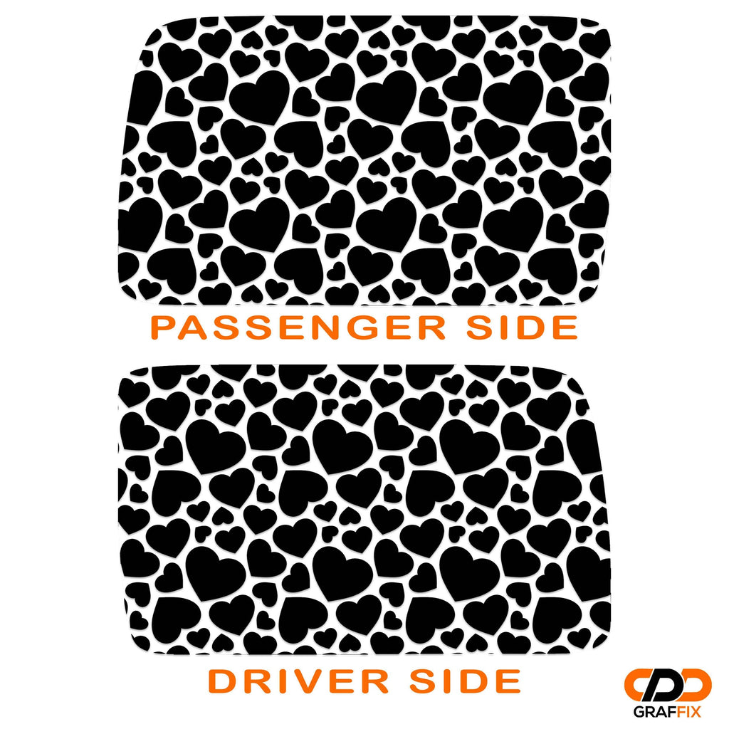 Heart Pattern Hardtop Window Decal Set - Fits Jeep Wrangler JKU 2007 - 2018