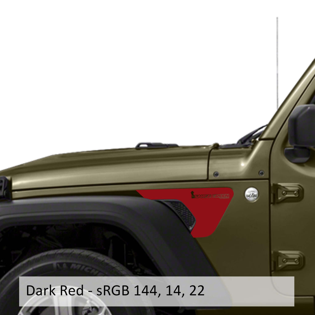 Sarge Green Edition Fender Vent Vinyl Decal - Fits Jeep Wrangler JL/Jeep Gladiator JT 2018+
