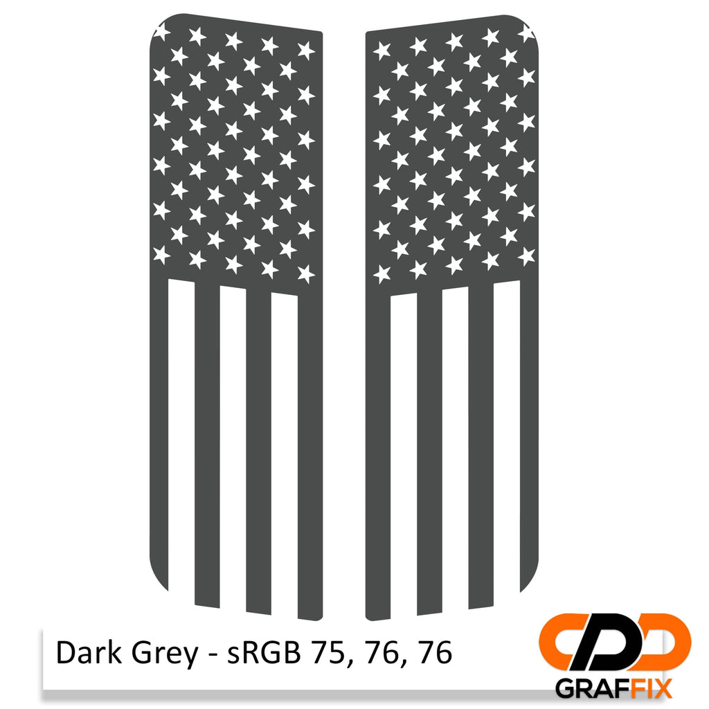 American Flag Verticle Side Window Vinyl Decal Set - Fits 2006-2017 Jeep Wrangler JKU Models
