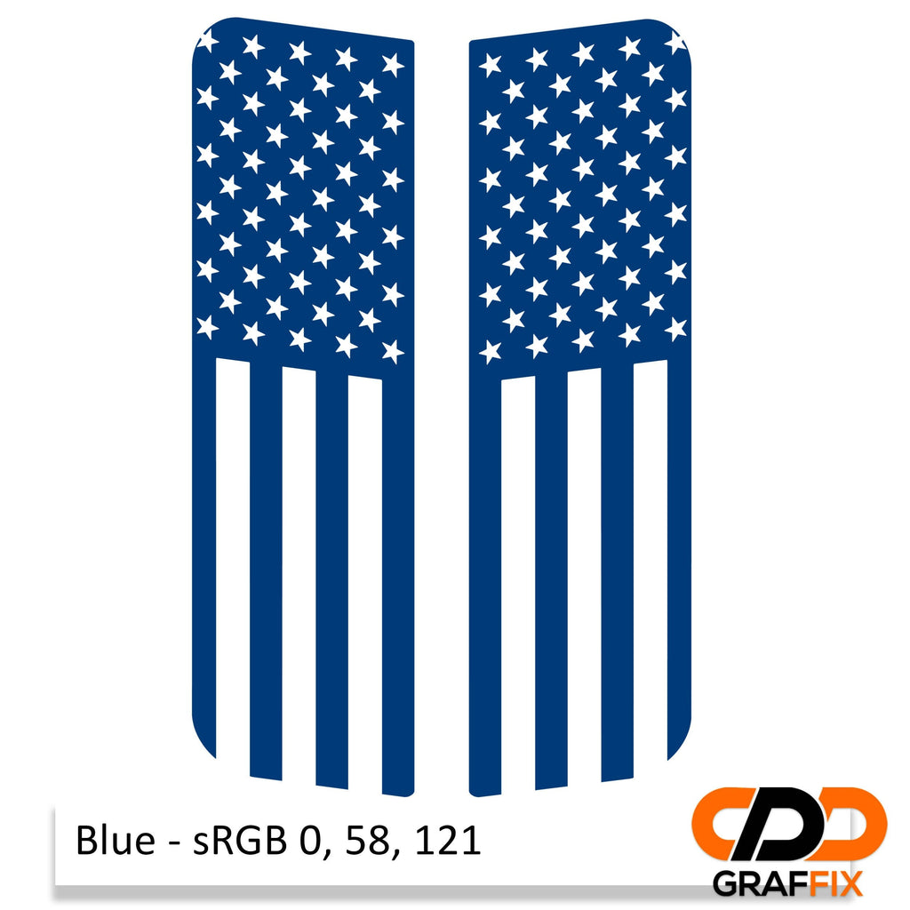 American Flag Verticle Side Window Vinyl Decal Set - Fits 2006-2017 Jeep Wrangler JKU Models