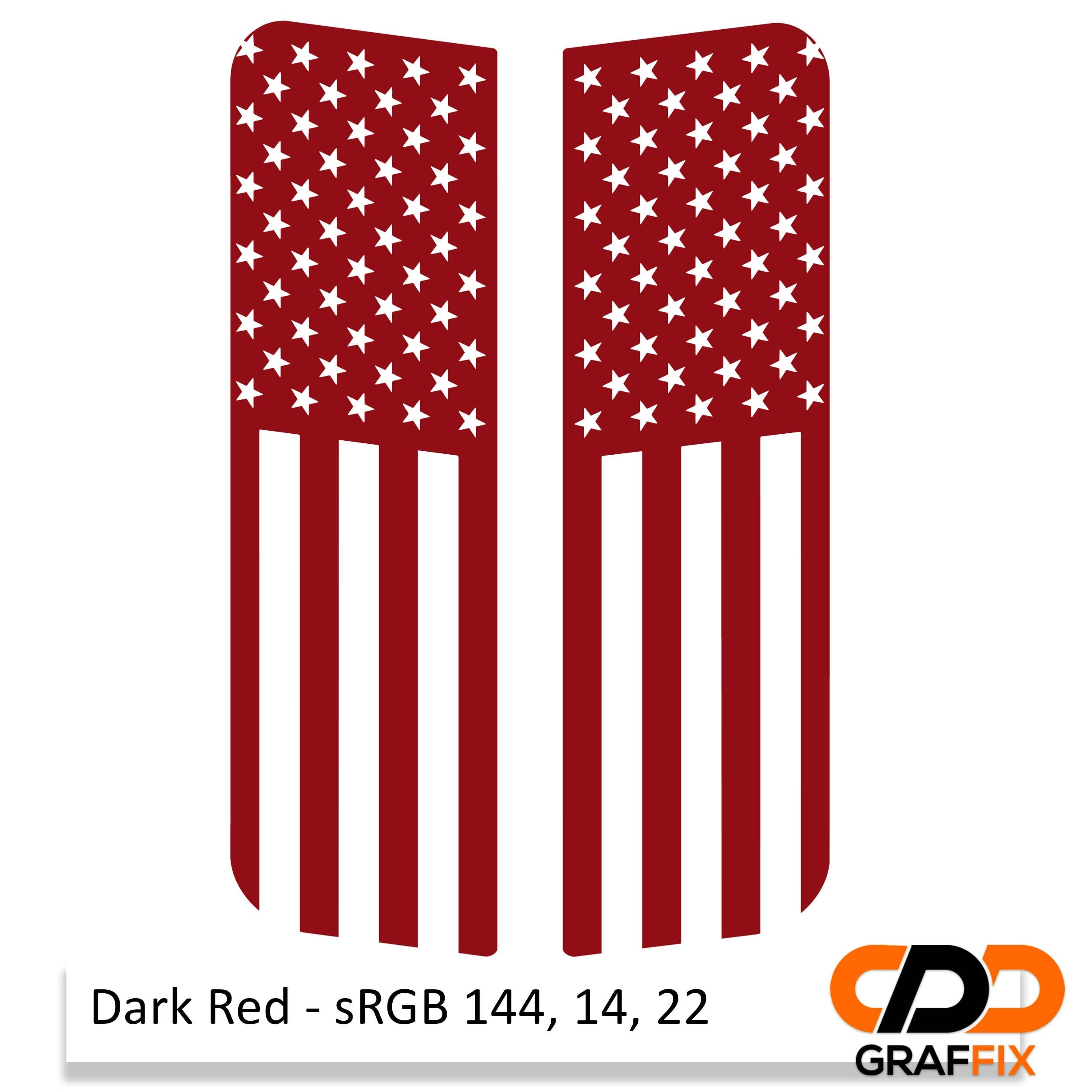 American Flag Verticle Side Window Vinyl Decal Set - Fits 2006-2017 Jeep Wrangler JKU Models