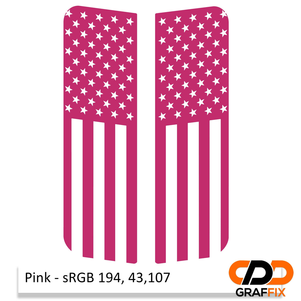 American Flag Verticle Side Window Vinyl Decal Set - Fits 2006-2017 Jeep Wrangler JKU Models
