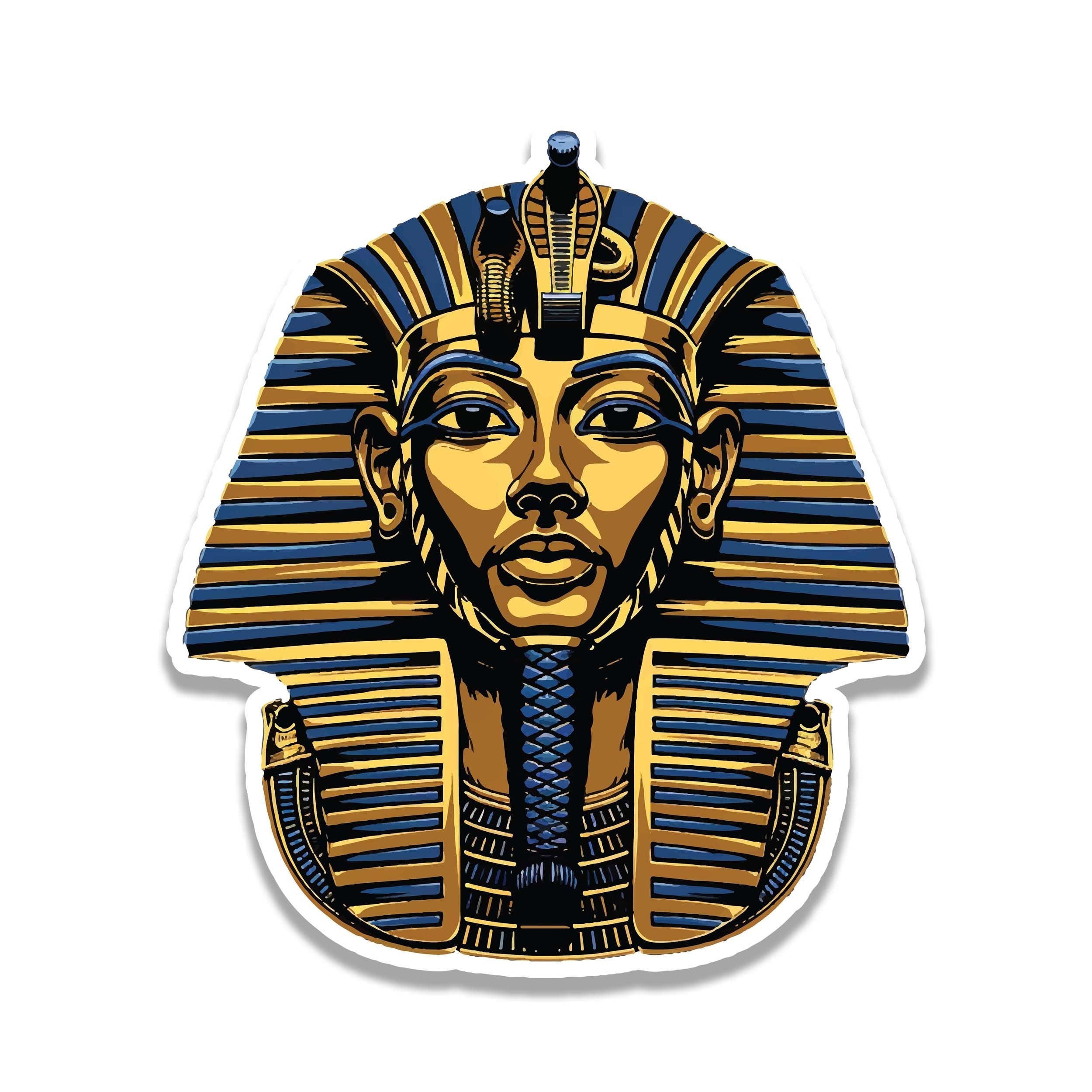 Pharaoh King Tut Golden Mask Vinyl Sticker Ancient Egyptian Decal for Laptop Water Bottle Car Cup Gift for Egypt and History Lovers