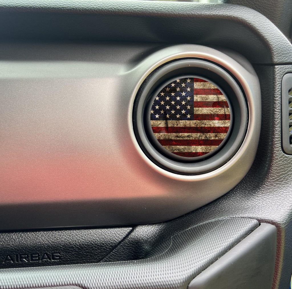 American Flag Air Vent Overlays • Heater AC Vent Decals Fits Jeep Wrangler 2011-2024/Fits Jeep Gladiator 2019-2024