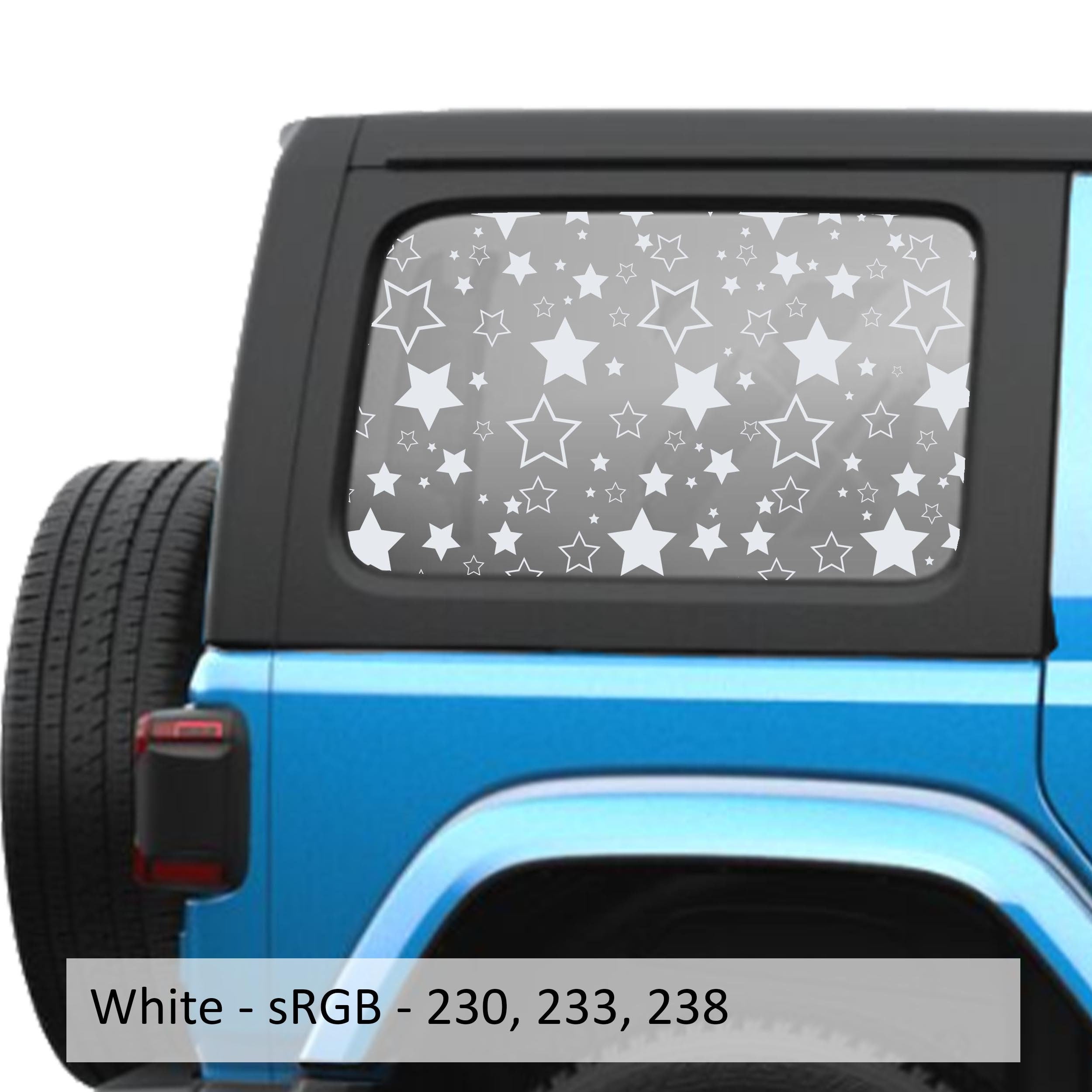 Starfield Star Pattern JLU Hardtop Window Decal Set - Fits Jeep Wrangler JLU 2018+