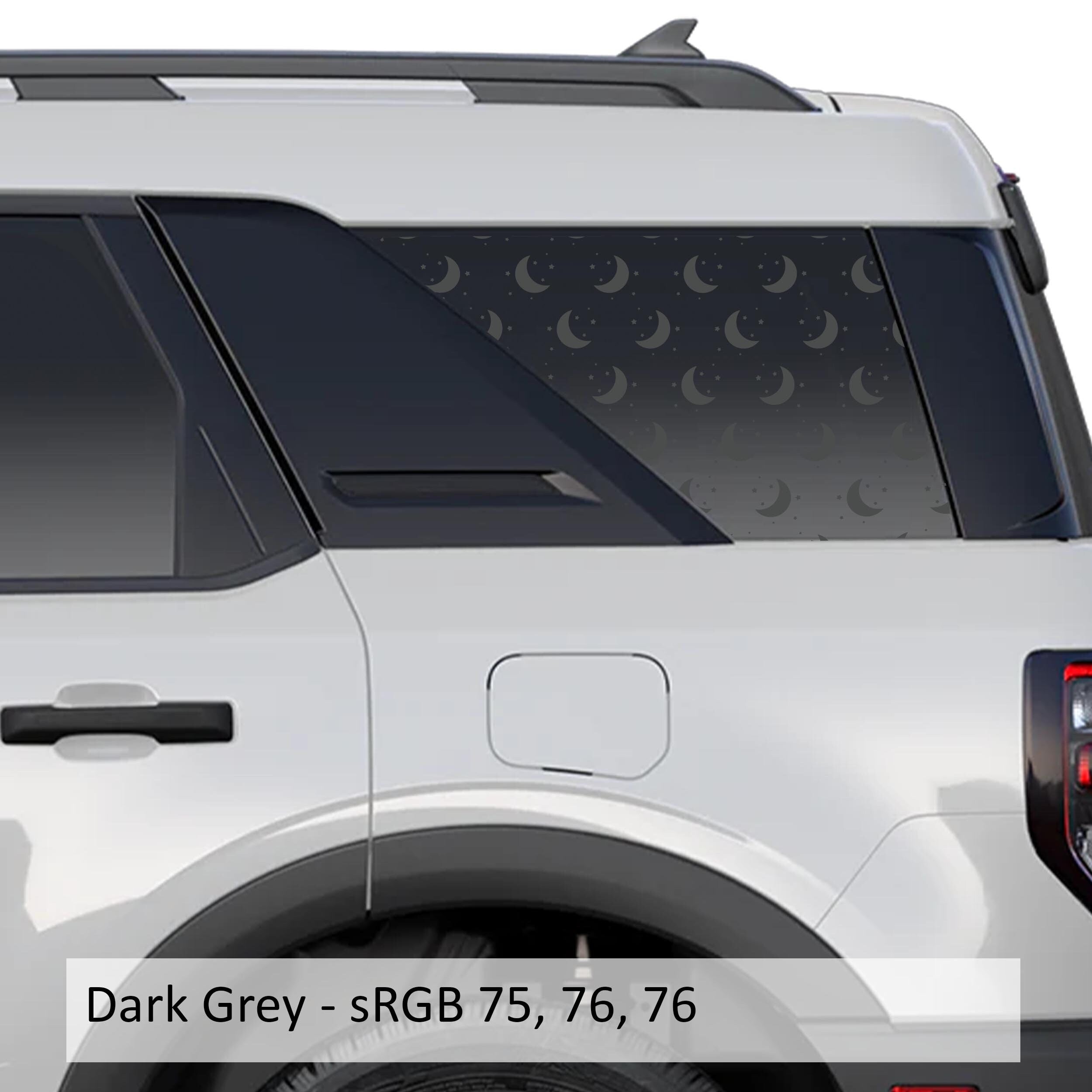Moon and Stars Print Rear Quarter Window Decals Fits 2021+ Bronco Sport