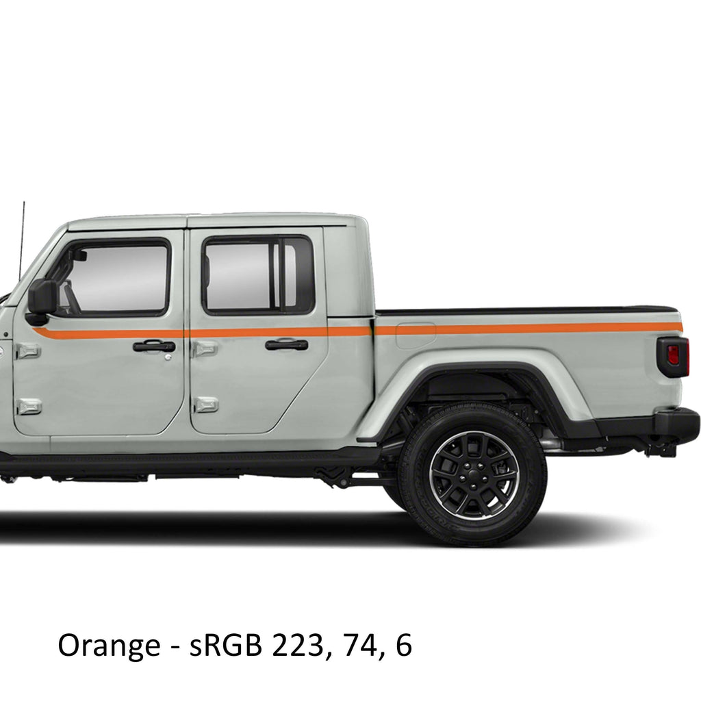 Upper Body Stripe Vinyl Decal Kit - Fits Jeep Gladiator JT 2020-current models