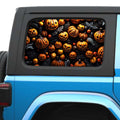Halloween Gourd Horde Side Windows Printed Perforated See-Thru Vinyl Decal - Fits 2&4 Door Jeep Wranglers 2007 - Present