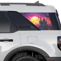 Halloween Haunted House Rear Side Perforated Vinyl See Thru Window Decals for 2021+ Ford Bronco Sport