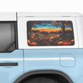 Halloween Quilted Pumpkin Patch Perforated Rear Quarter Window Decals - Fits 2021+ 4 Door Ford Bronco
