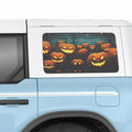 Halloween Pumpkin Patch See-Thru Rear Quarter Window Perforated Decals for 2021+ 4 Door Bronco Hardtops